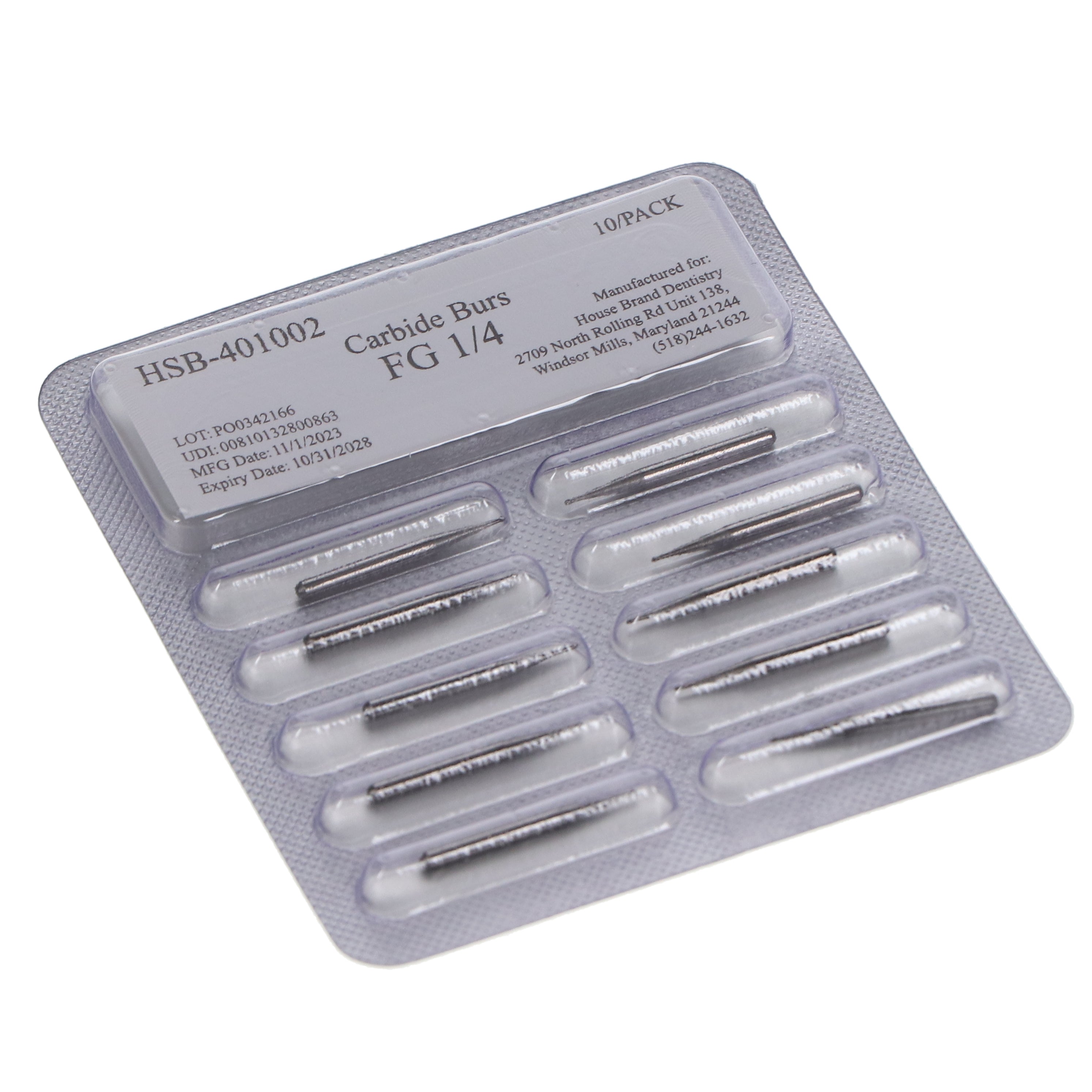 House Brand Dentistry 401002 HSB FG Friction Grip #1/4 Round Carbide Burs 100/Pk House Brand Dentistry 401002 HSB FG Friction Grip #1/4 Round Carbide Burs 100/Pk